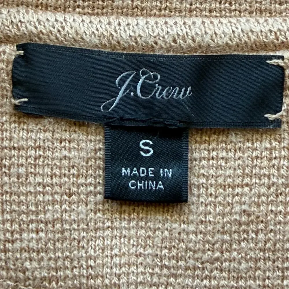 J. Crew Sophie Open Front Sweater Blazer Camel Women's Sz S Wool Blend Classic